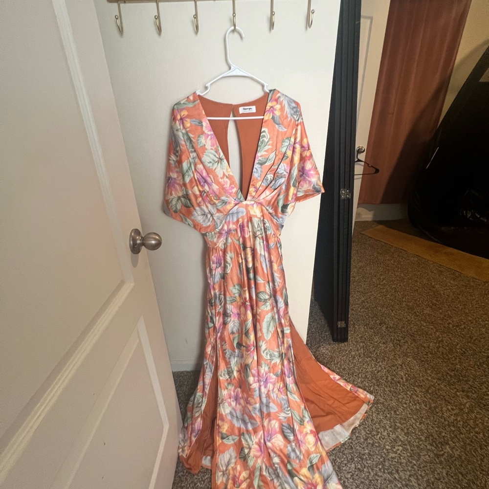 Showpo Hawaiian  Floral Orange Maxi Dress